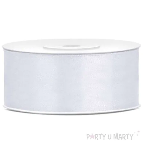 tasiemka satynowa classic bialy partydeco 25 mm 25 m