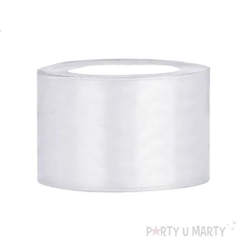 tasiemka satynowa classic bialy partydeco 38 mm 25 m