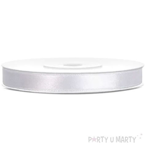 tasiemka satynowa classic bialy partydeco 6 mm 25 m