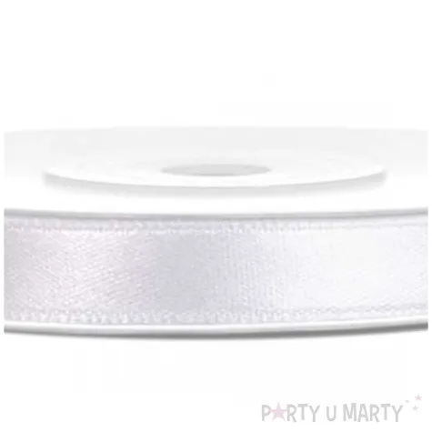 tasiemka satynowa classic bialy partydeco 6 mm 25 m
