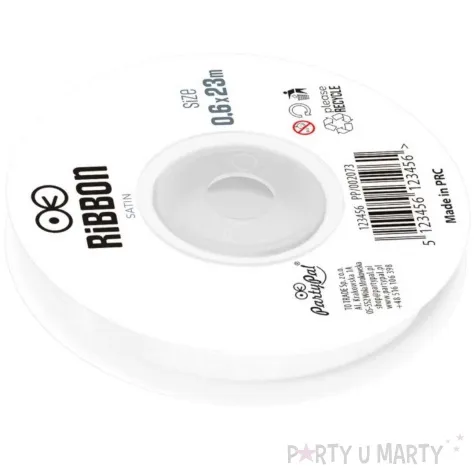 tasiemka satynowa classic bialy partypal 6 mm 23 m