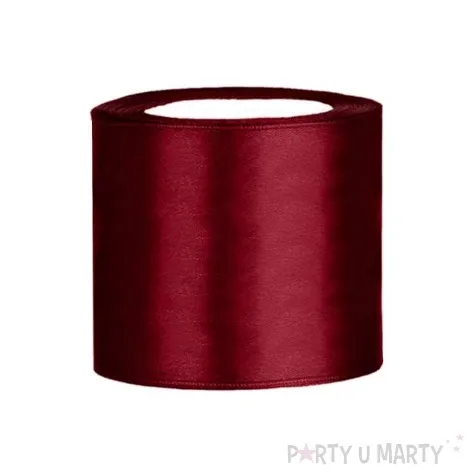 tasiemka satynowa classic bordowa partydeco 75 mm 25 m
