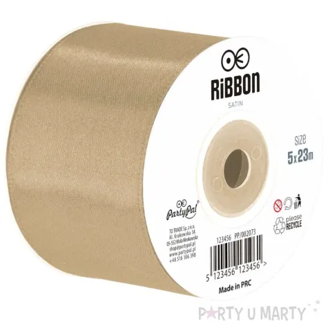 tasiemka satynowa classic brazowy jasny partypal 25 mm 23 m