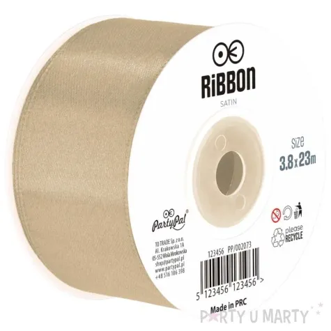 tasiemka satynowa classic brazowy jasny partypal 38 mm 23 m