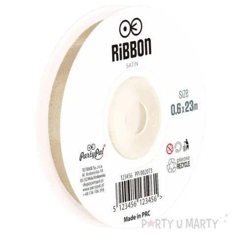 tasiemka satynowa classic brazowy jasny partypal 6 mm 23 m