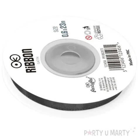 tasiemka satynowa classic czarny partypal 6 mm 23 m