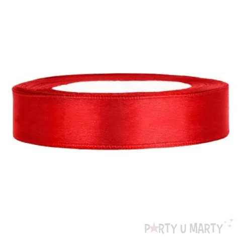 tasiemka satynowa classic czerwony partydeco 12 mm 25 m
