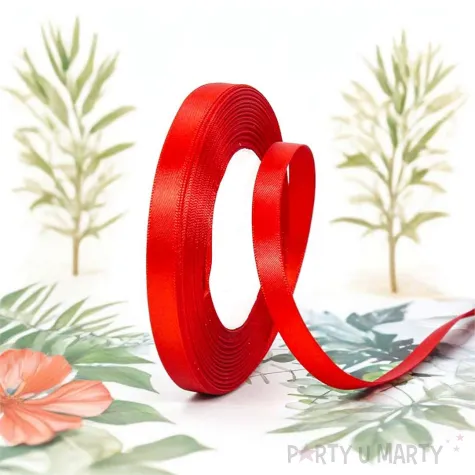 tasiemka satynowa classic czerwony partydeco 6 mm 25 m