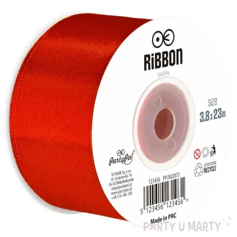 tasiemka satynowa classic czerwony partypal 38 mm 23 m