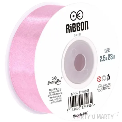 tasiemka satynowa classic fioletowy jasny partypal 25 mm 23 m