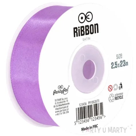 tasiemka satynowa classic fioletowy partypal 25 mm 23 m