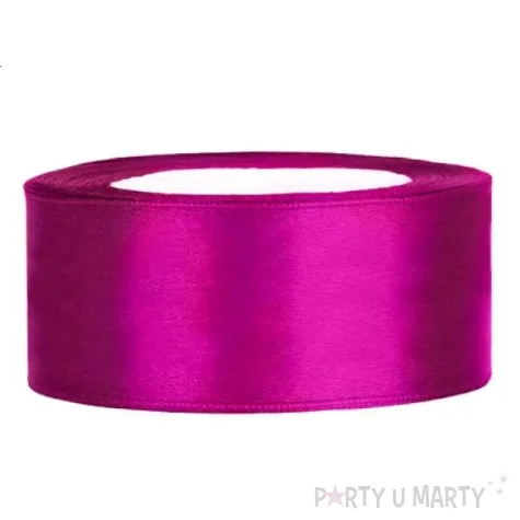 tasiemka satynowa classic fuksja partydeco 25 mm 25 m