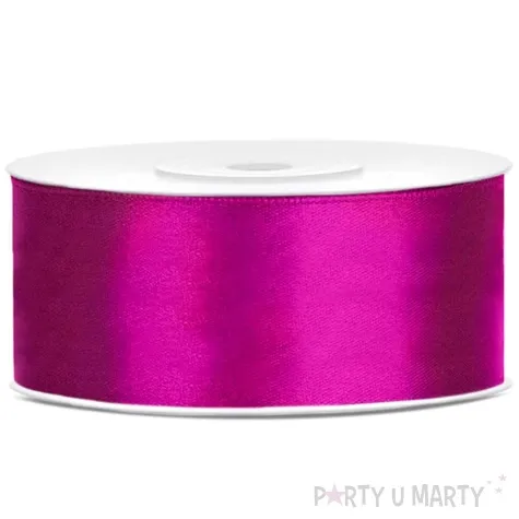 tasiemka satynowa classic fuksja partydeco 25 mm 25 m
