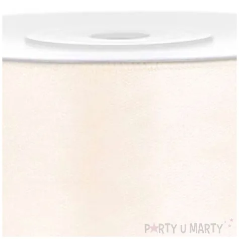 tasiemka satynowa classic kremowa jasna partydeco 25 mm 25 m