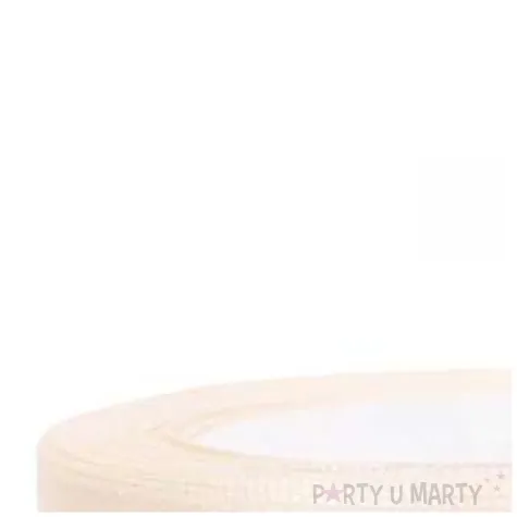 tasiemka satynowa classic kremowa jasna partydeco 6 mm 25 m