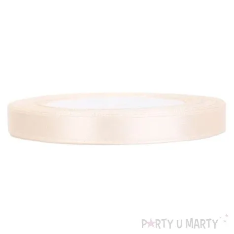 tasiemka satynowa classic kremowa jasna partydeco 6 mm 25 m
