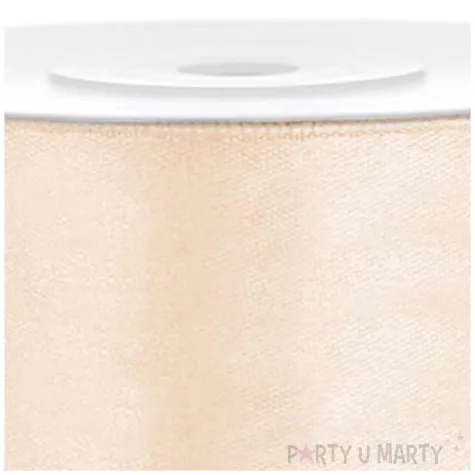 tasiemka satynowa classic kremowa partydeco 25 mm 25 m