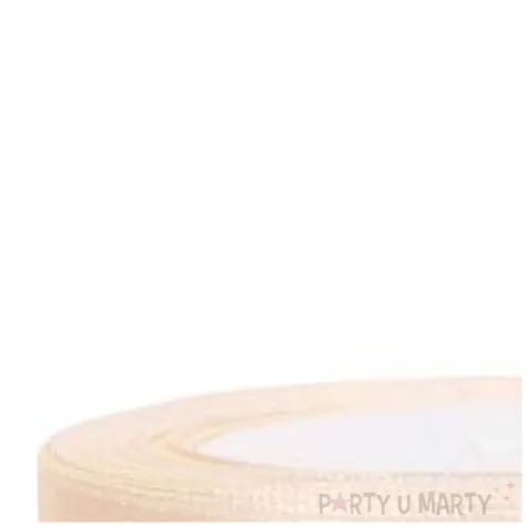 tasiemka satynowa classic kremowa partydeco 6 mm 25 m