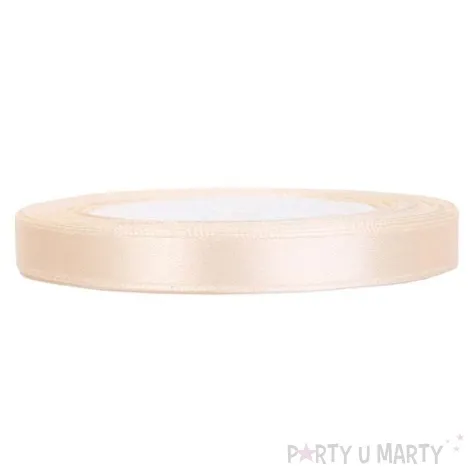 tasiemka satynowa classic kremowa partydeco 6 mm 25 m
