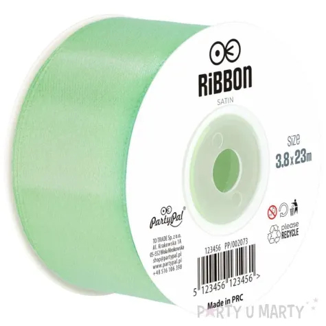 tasiemka satynowa classic mietowy partypal 38 mm 23 m