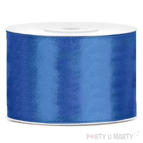 tasiemka satynowa classic niebieski kobaltowy partydeco 50 mm 25 m