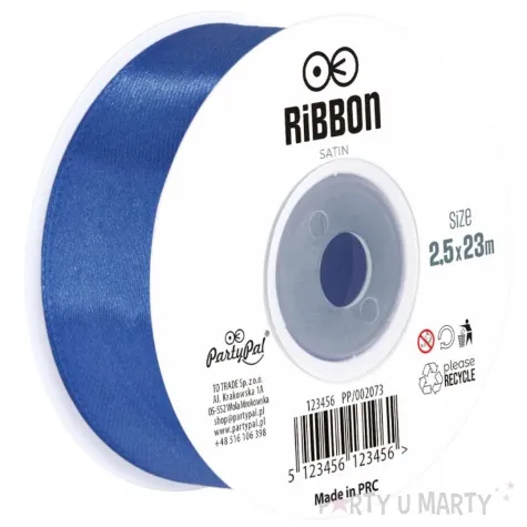tasiemka satynowa classic niebieski partypal 25 mm 23 m