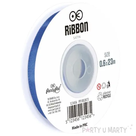 tasiemka satynowa classic niebieski partypal 6 mm 23 m