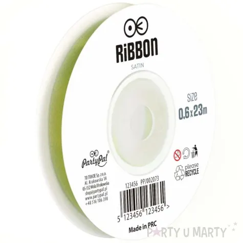 tasiemka satynowa classic oliwkowy partypal 6 mm 23 m
