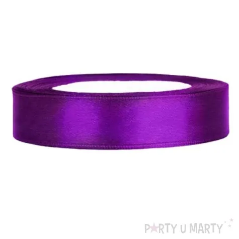 tasiemka satynowa classic purpurowy partydeco 12 mm 25 m