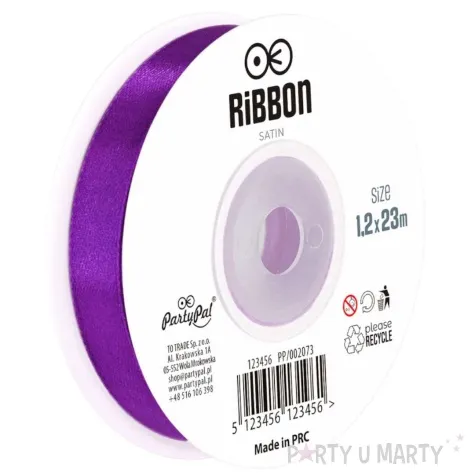 tasiemka satynowa classic purpurowy partypal 12 mm 23 m