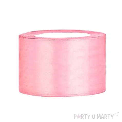 tasiemka satynowa classic rozowa jasna partydeco 38 mm 25 m