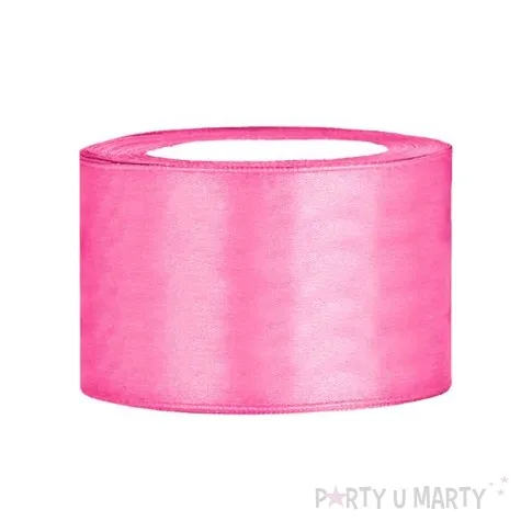 tasiemka satynowa classic rozowa partydeco 38 mm 25 m