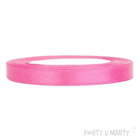 tasiemka satynowa classic rozowa partydeco 6 mm 25 m