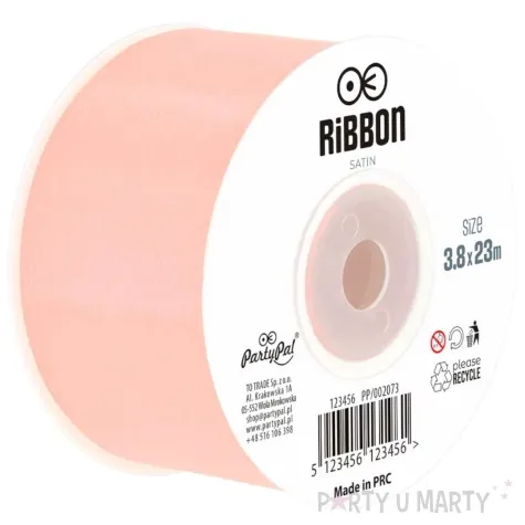 tasiemka satynowa classic rozowe zloto partypal 38 mm 23 m