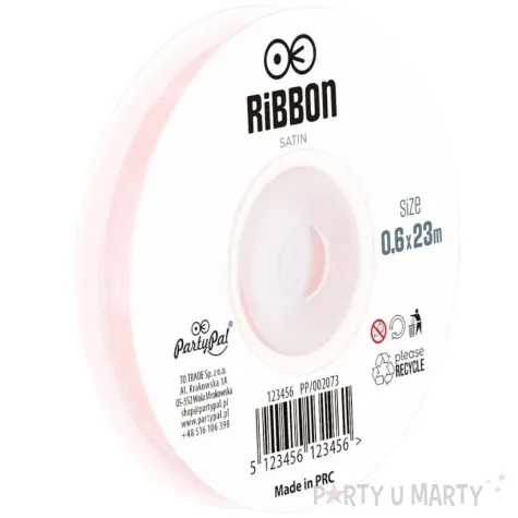 tasiemka satynowa classic rozowy jasny partypal 6 mm 23 m