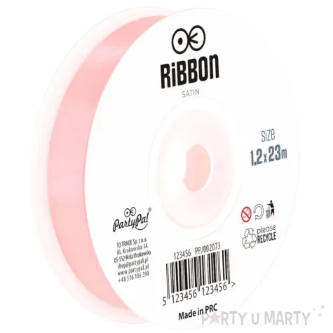 tasiemka satynowa classic rozowy partypal 12 mm 23 m