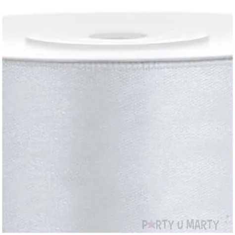tasiemka satynowa classic srebrna partydeco 25 mm 25 m
