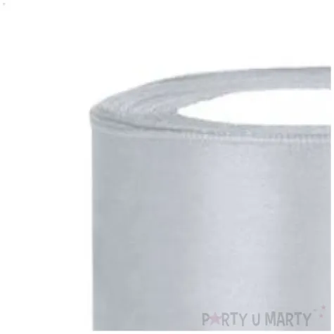 tasiemka satynowa classic srebrna partydeco 50 mm 25 m