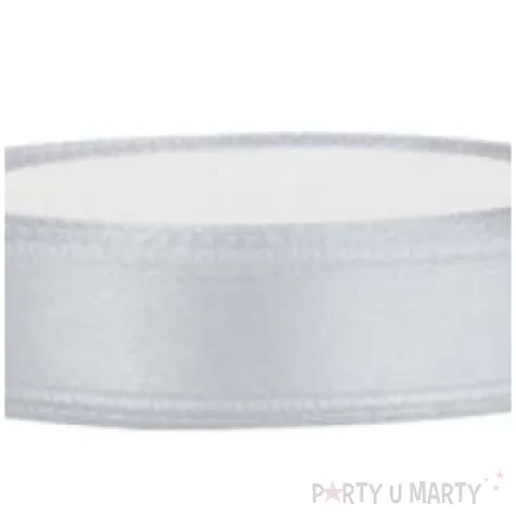 tasiemka satynowa classic srebrna partydeco 6 mm 25 m