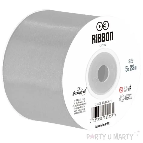 tasiemka satynowa classic szary partypal 50 mm 23 m