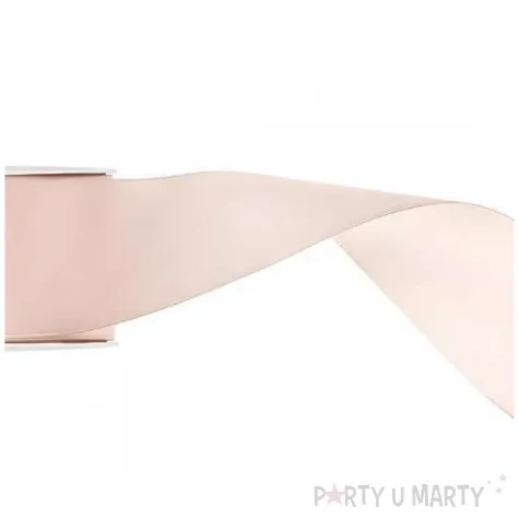 tasiemka satynowa classic wstazka dekoracja na wesele komunie urodziny zlamana biel 2 5 cm 25 m