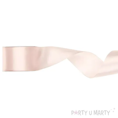 tasiemka satynowa classic wstazka dekoracja na wesele komunie urodziny zlamana biel 5 cm 25 m