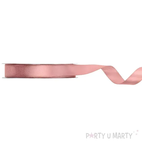 tasiemka satynowa classic wstazka dekoracja na wesele urodziny brudny roz 1 2 cm 25 m