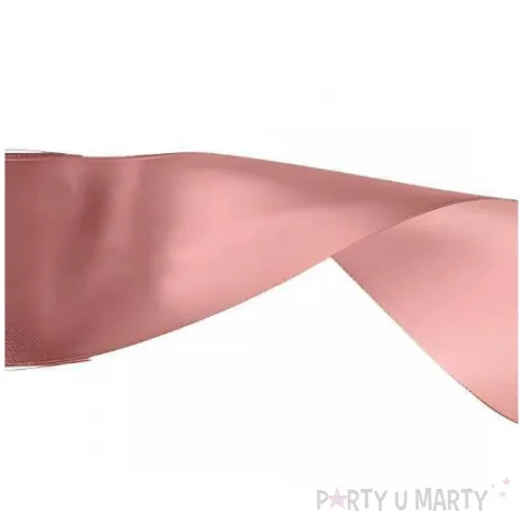 tasiemka satynowa classic wstazka dekoracja na wesele urodziny brudny roz 5 cm 25 m