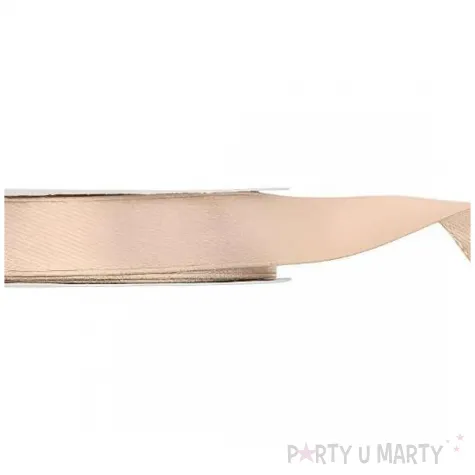 tasiemka satynowa classic wstazka dekoracja na wesele urodziny brzoskwiniowy 1 2 cm 25 m