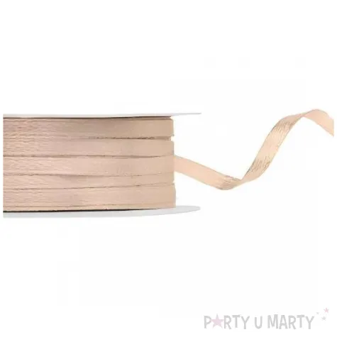 tasiemka satynowa classic wstazka dekoracja na wesele urodziny brzoskwiniowy 3 mm 50 m