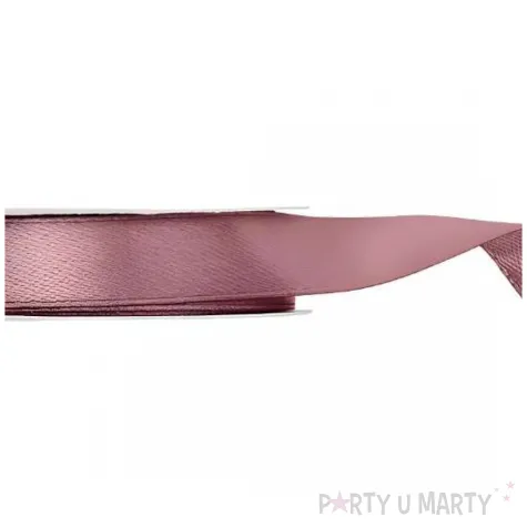 tasiemka satynowa classic wstazka dekoracja na wesele urodziny ciermny brudny roz 1 2 cm 25 m