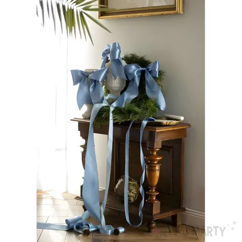 tasiemka satynowa classic wstazka dekoracja na wesele urodziny niebieski 1 2 cm 25 m