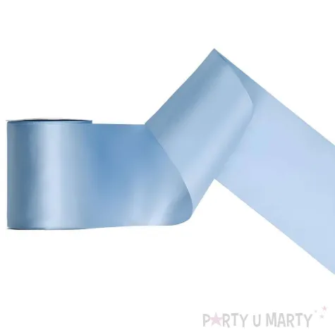 tasiemka satynowa classic wstazka dekoracja na wesele urodziny niebieski 10 cm 25 m