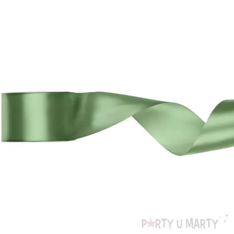 tasiemka satynowa classic wstazka dekoracja na wesele urodziny szalwiowy zielony 5 cm 25 m